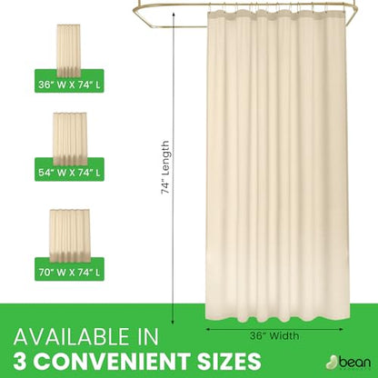Bean Products Natural Cotton Narrow Shower Stall Curtain Liner - 36x74 - color: Natural, size: 36"W x 74"L (Pack of 1)