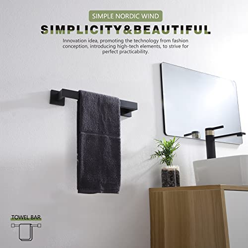 KOKOSIRI 12-Inch Single Towel Bar, Bathroom Kitchen Towel Holder, Wall Mounted SUS304 Stainless Steel Towel Rack 2 Pack, Matte Black, B4003BK-L12-P2 - color: Matte Black, size: 12-Inch (2 Pack)