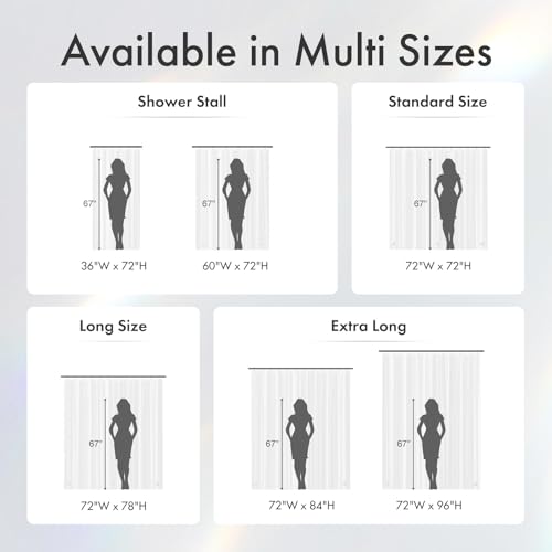 Extra Long Shower Curtain Liner 72 x 84 Clear Shower Liner Medium Weight PEVA Waterproof Inside Shower Curtains for Bathroom with 3 Magnets and Rustproof Grommets (Pack of 2) - color: Clear, size: 72"W x 84"L (Pack of 2)