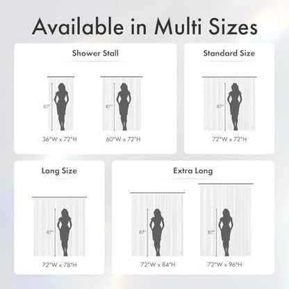 Extra Long Shower Curtain Liner 72 x 84 Clear Shower Liner Medium Weight PEVA Waterproof Inside Shower Curtains for Bathroom with 3 Magnets and Rustproof Grommets (Pack of 2) - color: Clear, size: 72"W x 84"L (Pack of 2)