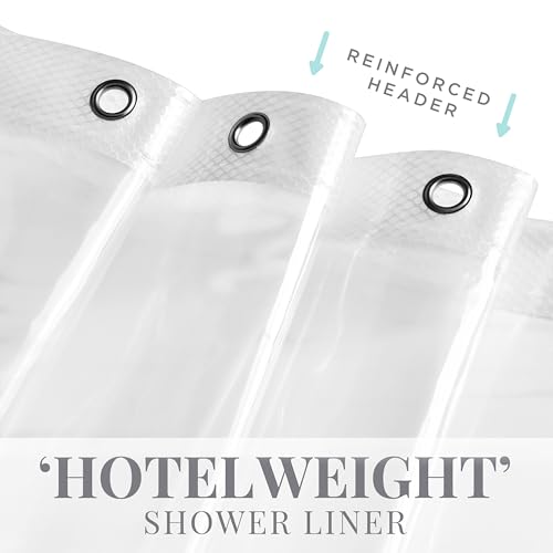 Bath Bliss 2 Pack PEVA Hotel Grade Shower Curtain Liner | 8G | 70"x 72" | Stainless Steel Grommets |Weighted Magnetic Hem |Super Clear - color: Super Clear