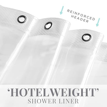 Bath Bliss 2 Pack PEVA Hotel Grade Shower Curtain Liner | 8G | 70"x 72" | Stainless Steel Grommets |Weighted Magnetic Hem |Super Clear - color: Super Clear