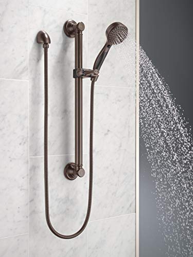 Delta Faucet 9-Spray Slide Bar Hand Held Shower with Hose, Oil Rubbed Bronze Handheld Shower Head, Slide Bar Hand Shower, Handheld Shower, Detachable Shower Head, Venetian Bronze 51900-RB - color: Venetian Bronze