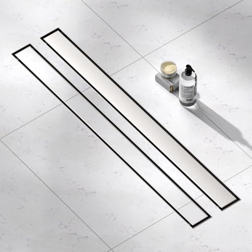 Brushed Nickel Linear Shower Drain,32 inch with Insert Grate | Stainless Steel,Fast Drainage Prevents Standing Water,Simple installation, Durable construction, and helps prevent pipe clogs - size: 32 Inch