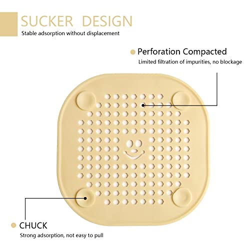 2 Pack Drain Hair Catcher Silicone Drain Protector Hair Stopper with Suction Cup for Shower Kitchen Bathroom Black White - color: Blackwhite