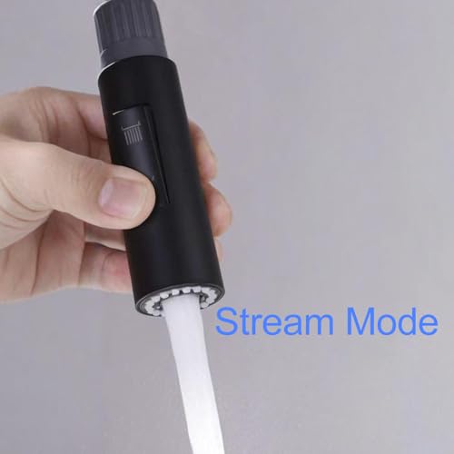 7Trees Pull Down Spray Head for Kitchen Faucet, 2-Function Bathroom Faucet Replacement Head, Water Nozzle, 1.8 GPM G1/2 Pull-Out Spray Nozzle, 0.8inch Connector (Black) - color: Black