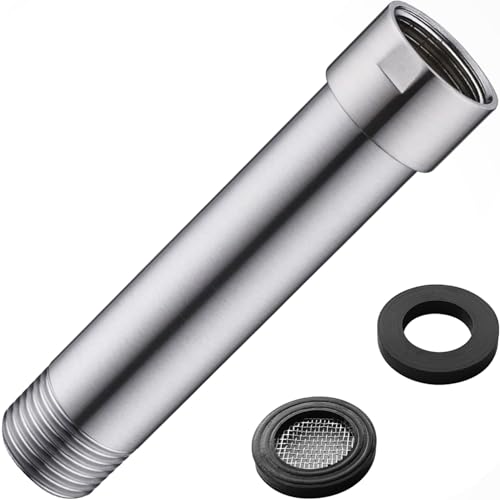 Shower Arm Extender 4 Inch Rainfall Shower Head Extension Arm, Female to Male NPT 1/2 Inch, Brushed Nickel - color: Brushed Nickel, style: 4-Inch