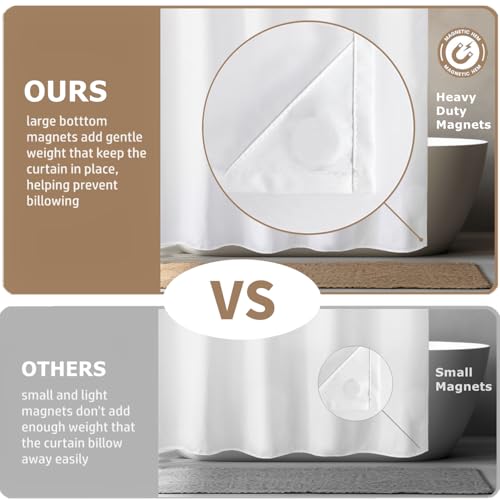 Felisa Stall Fabric Shower Curtain Liner with Large Magnets,36 x 74 inches Soft Cloth & Hotel Quality Shower Stall Curtain for Bathroom,Small Narrow Size Shower Curtain,White - color: White, size: 36"W x 74"L (Pack of 1)