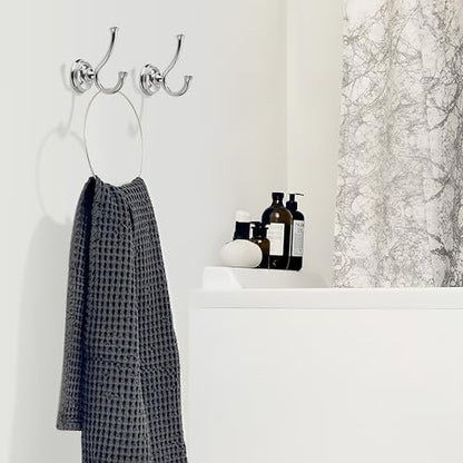 TUNNY Towel Hook Bathroom-2 Pack Polished Nickel(PVD-Nickel) Double Robe/Towel Hook Wall Mounted Hook for Bathroom Bedroom Kitchen - color: PVD-Nickel
