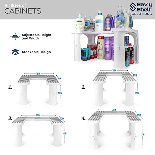 Expandable Under Sink Organizer and Storage I Bathroom Under the Sink Organizer Kitchen Under Sink Shelf I Cleaning Supplies Organizer Under Sink Storage I EXPANDABLE HEIGHT DEPTH & WIDTH