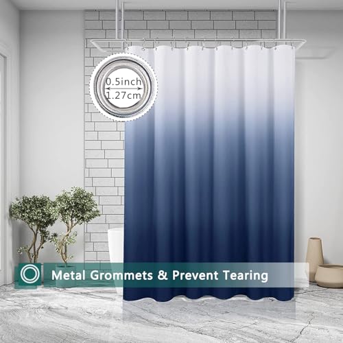Shower Curtain Liner, 100% Waterproof Peva Shower Curtains with 3 Duty Heavy Bottom Magnets and 12 Rust Proof Grommets, 72x72 Weighted Shower Liner for Shower Stall, Bathtubs - color: Gradient Blue