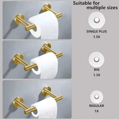 Brushed Gold Flip Toilet Paper Holder, Towel Ring Set 2 Pieces Hand Towel Holder for Bathroom Hardware Accessories Set SUS304 Stainless Steel Sturdy Wall Mount Bathroom Holder - color: Gold