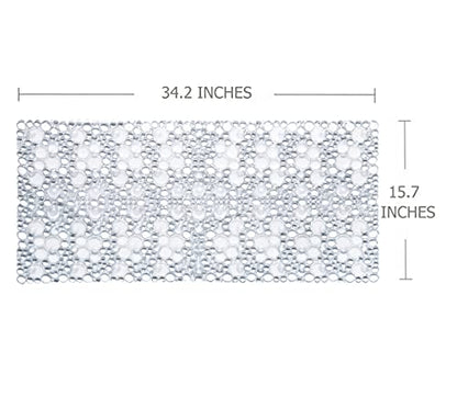 Extra Long Pebble Bath Tub Shower Mat 34.2 x 15.7, Bathmat Non-Slip with Suction Cups, Machine Washable, Bathroom Mats, Smooth/Non-Textured Surface Only (34.2" x 15.7", Clear) | Extra Long Bath Mat for Tub Non Slip, Machine Washable, Shower Mats for Insid