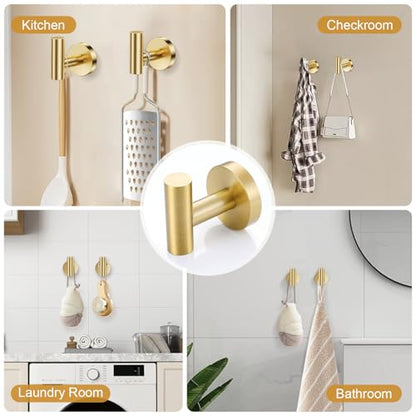 5-Piece Bathroom Hardware Accessories Set,Brushed Gold Towel Bar Set with Smiley Face Towel Rings, Stainless Steel Wall-Mounted Towel Holder Set for Bathroom,23.6 Inch - color: Gold