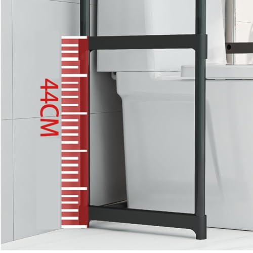 3-Tier Over the Toilet Storage, Metal Bathroom Shelve, Over Toilet Bathroom Organizer, Space Saver Bathrooms Shelve for Restroom Laundry Balcony, White - color: White