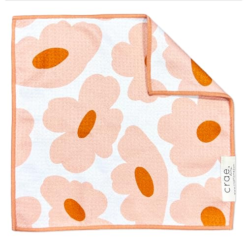 Double-Sided Microfiber Washcloths, Waffle Weave Kitchen Washcloths for Use | 12x12 Inch, Super Absorbent, Lint-Free, Fast Drying, For Cleaning Dishes, Cars & More, Durable & Soft, Blossom Towel Set Pack - color: Blossom