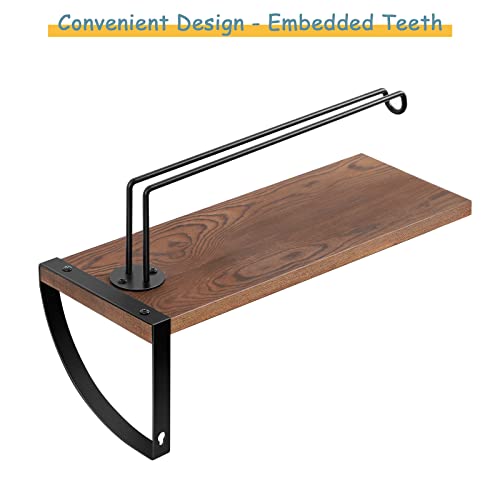 BTY Paper Towel Holder Wall Mount Farmhouse Wood Paper Towel Holder with Shelf Hanging Paper Towel Roll Rack Under Cabinet Spice Rack for Kitchen Bathroom Organizer Rustic Brown - color: Rustic Brown