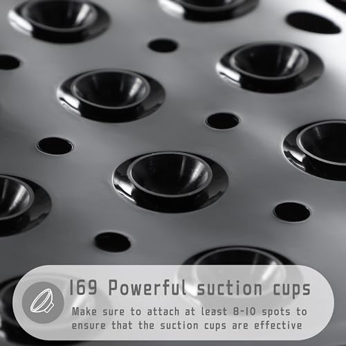 Yimobra Shower Mat 21X21 Inch Square, Non Slip Bathtub Mat with Large Suction Cups&Drain Holes, Soft Fast Dry Shower Stall Mats for Inside Shower, Machine Washable BPA-Free, Bath Essentials, Black - color: Black, size: 21 x 21 inches