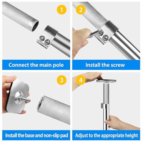 Undermount Sink Brackets.Undermount Sink Support,Undermount Sink Repair Kit, Adjustable Support PolKitchen Sink Brackets - color: Silvery