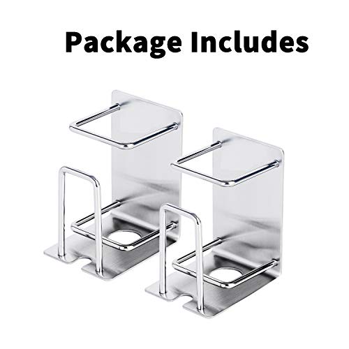 Toothbrush Holder Wall Mounted, Stainless Steel Bathroom Organizer for Electric Toothbrush, Toothpaste & Cup, No Drill Adhesive Shower Caddy (Silver,2 Pack) - color: Silver (2 Pack)