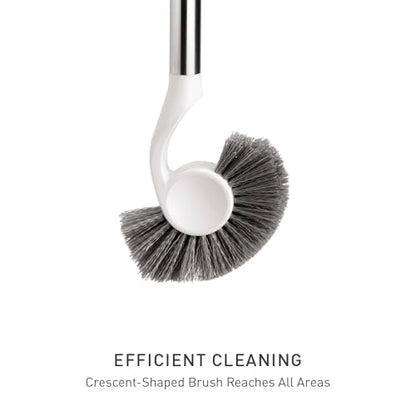 simplehuman Toilet Brush with Caddy, Stainless Steel, White - color: White, style: Toilet Brush