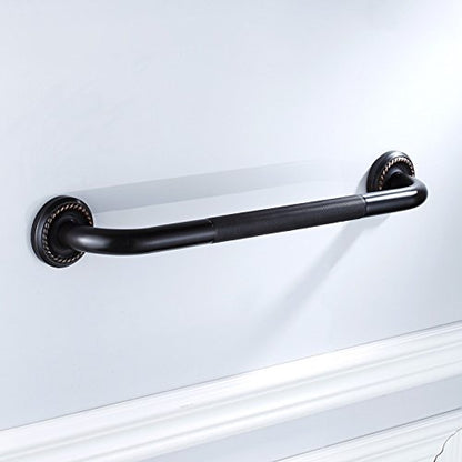 16-Inch Grab Bar Featuring Anti-Slip Handrail, Solid Brass, Oil Rubbed Bronze, Heavy-Duty Construction Armrest, Bathroom Bathtube Shower Safety Rail - color: Mh, size: 16 Inch (Pack of 1)