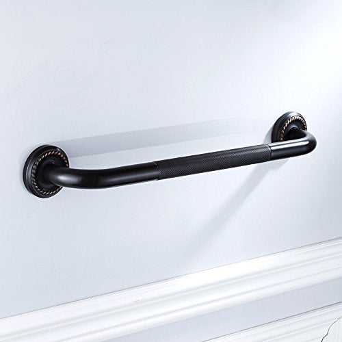18-Inch Textured Shower Grab Bar, Oil Rubbed Bronze, Bathtube Safety Handrail - color: Mh, size: 18 Inch (Pack of 1)