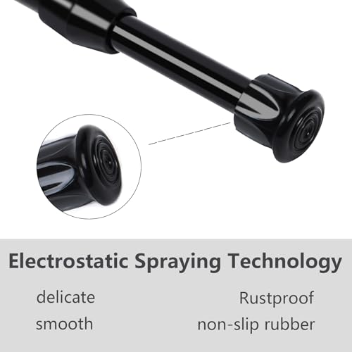 6 Pack Shower Curtain Rod, Small Tension Rods 7-11 inches Adjustable Spring Steel Cupboard Bars Tension Curtain Rod Shower Rod Closet Rod, (Black, 7-11 in-6Pcs) - color: Black, size: 7-11"-6Pcs