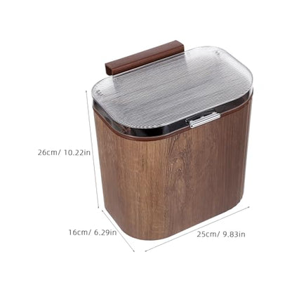 Large Capacity Wall-Mounted Trash Can with Lid, Stick on Plastic Kitchen Wastebasket for Cabinet Door, Space-Saving Bin for Bathroom and Utility Room