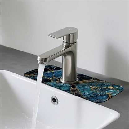 Faucet Fast Absorbent Pad - Navy Gold Marble , Suitable For Kitchen, Bathroom, Island And Other Scenes - color: Navy Gold Marble