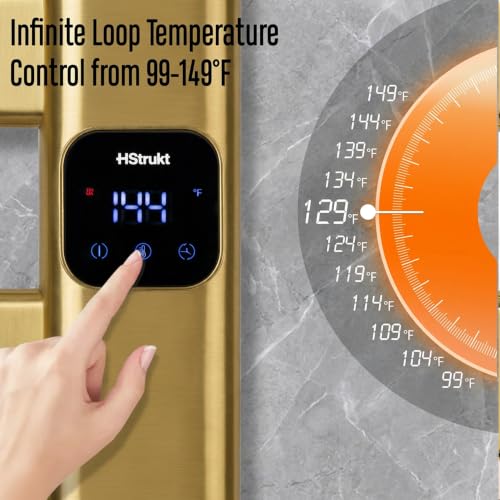 Towel Warmer, Heated Towel Rack with Built-in Timer and Temperature Control,Hard-Wired(Right-Wiring)/Plug-in Wall-Mounted Towel Rail, Aluminum, 18.8" W X 25.6" H, Gold - color: Gold, size: 18.8"L x 25.6"H