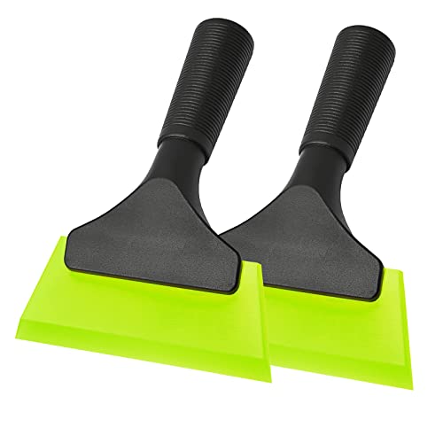 EHDIS Small Squeegee 5 inch Rubber Window Tint Windshield Scraper for Car,Glass, Mirror, Shower, Door,Bathroom Cleaning(Green, 2) - color: Green