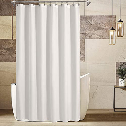 ALYVIA SPRING 72x90 Extra Long Waterproof Fabric Shower Curtain Liner White | 2 Magnets, Soft Cloth & Hotel Quality, Machine Washable, Light-Weight, Extra Long Size - color: White, size: 72"W x 90"L (Pack of 1)