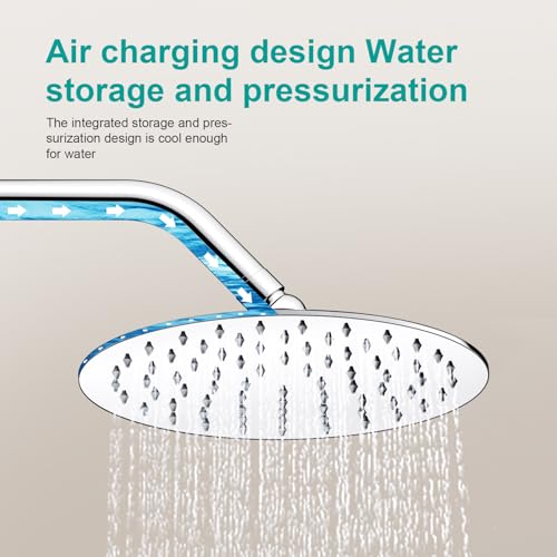 All Metal Rain Shower Head - Heavy Duty Stainless Steel, Easy Install, High Water Flow, Ultra-Thin Modern Design for Bathroom (Chrome, 8) - color: Chrome, size: 8