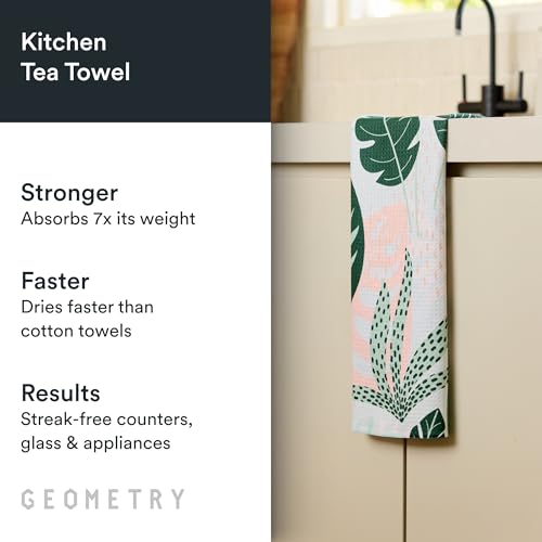 GEOMETRY Kitchen Tea Towels - Quick Dry Microfiber Dish Towels for Kitchen Diedre, 18" x 30" 1 Pack - color: Henley, style: Kitchen Towel - Single
