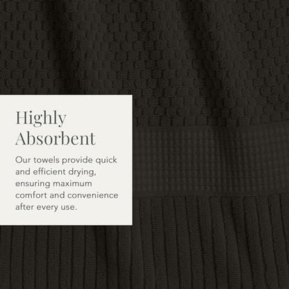NY Loft 100% Cotton 2-Pack Oversized Bath Towel Set | Black | Quick-Dry | Two Oversized 35" x 70" Bath Towels / Bath Sheets | Super Absorbent | Designer-Styled Texture - color: Black, size: Bath Sheets (2 Pack)