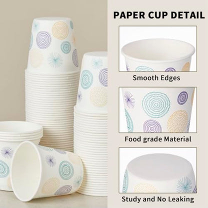 Tamone 600 Pack 3 oz Bathroom Cups, Small Paper Cups, Mouthwash Cups, Disposable Paper Cups,3oz Paper Cups for Party, Picnic, BBQ, Travel, Home and Event - color: Beige