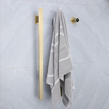 Bathroom Heated Towel Rack, Brushed Gold Towel Warmer, 2Bars, 110V | Smart Touch Control, Wall Mounted, Concealed Hardwired, Stainless Steel, Dry Towels in Modern Bathrooms, Space-Saving Design - color: Brushed Gold-2 Bars