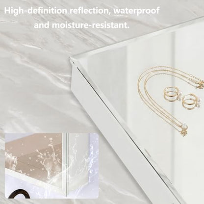Bathroom Medicine Cabinet, 22x30 inch Medicine Cabinet with Mirror, Rectangular Beveled Frameless Mirror, Recess or Surface Mount Installation - size: CM1014-2230