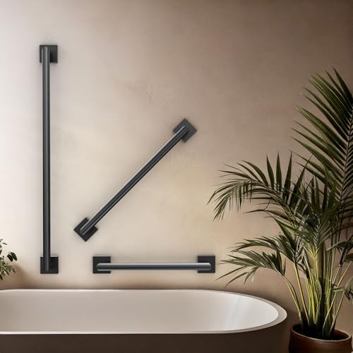 Gatco 662MX Glam Too 24" L Grab Bar, Matte Black/ADA Compliant Stainless Steel Safety Grab Bar for Bathroom - color: Matte Black, size: 24 Inch
