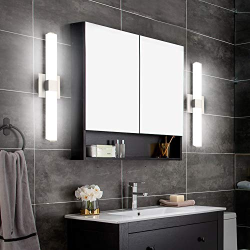 LED Vanity Light 24.2" Frosted White Acrylic Brushed Nickel for Bathroom Vanity Lighting Fixtures Cool White 6000K - color: Brushed Nickel - Dimmable, size: 24 inch