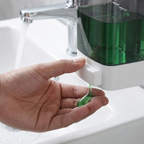 Manual Soap Dispenser 33oz Wall Mount Commercial Hand Soap Dispenser for Bathroom, Kitchen, Refillable Shampoo & Conditioner Dispenser for Liquid Gel