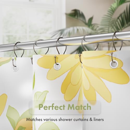 AmazerBath Bronze Shower Curtain Hooks Shower Curtain Rings, Simple Double Hook Shower Curtain Hooks Rust Proof, Metal Smooth Glide Shower Hooks for Shower Curtain Rod, 12 Pcs Shower Rod Hooks - color: Bronze, style: Minimalist - Double Shower Hooks