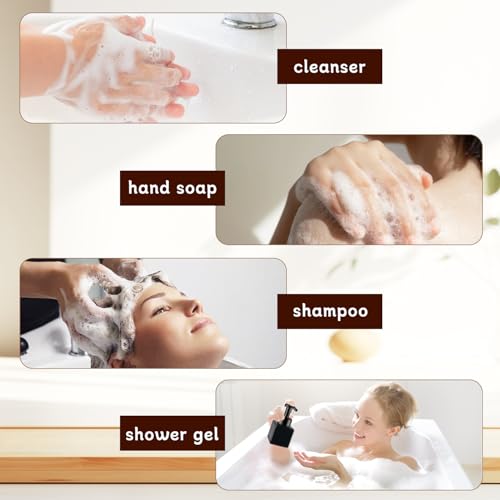 3 Pack Foaming Soap Dispenser Empty Plastic Foam Pump Bottle Refillable Foam Soap Bottle Dispenser for Shampoo Liquid Soap Face Wash (Black, 250ml/8.3oz) - color: Black, size: 250 ml