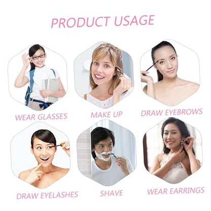 Ipetboom 10X Magnifying LED Makeup Mirror with Suction Cup Portable Lighted Vanity Mirror for Bathroom and Travel for Cosmetics Application and Grooming - size: 17x17cm