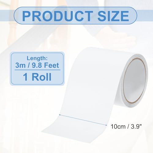 PATIKIL 4 Inch x 10 Feet Non-Slip Grip Tape, Waterproof Non-Abrasive Traction Tape Self-Adhesive Cushion Pad Strips for Handrails Game Controllers Ovens- 1 Roll (Clear) - color: Clear, size: 4 Inch x 10 Feet