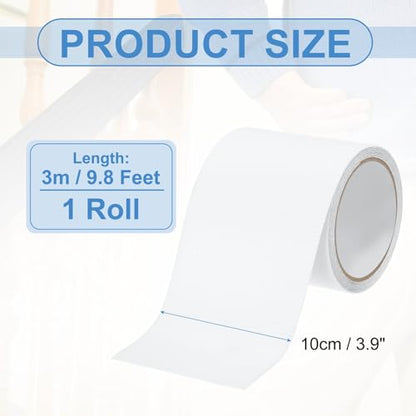 PATIKIL 4 Inch x 10 Feet Non-Slip Grip Tape, Waterproof Non-Abrasive Traction Tape Self-Adhesive Cushion Pad Strips for Handrails Game Controllers Ovens- 1 Roll (Clear) - color: Clear, size: 4 Inch x 10 Feet