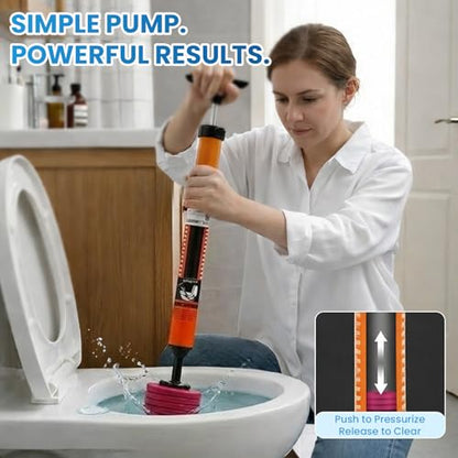 High Pressure Air Toilet Plunger, Heavy Duty Unclogger for Bathroom, Powerful Clog Remover Tool Alternative to Drain Snake (1PC)