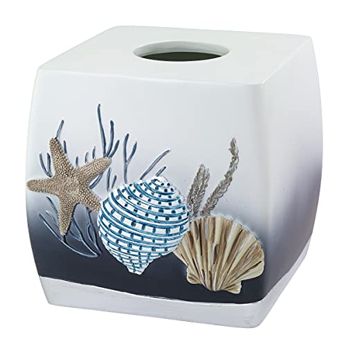 Avanti Linens – Bathroom Accessory, Resin Countertop Accessories, Oceanscape Inspired Bathroom Decor (Blue Lagoon Collection) - size: Tissue Box Cover