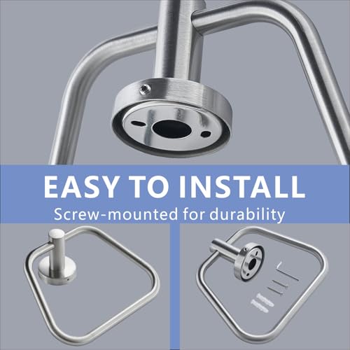 Bath Towel Ring, Bathroom Hardware Towel Holder, Chrome Towel Ring for Bathroom, Modern Trapezoid Wall Mounted Towel Hanger, 304 Stainless Steel (Brushed Nickel) - color: Brushed Nickel